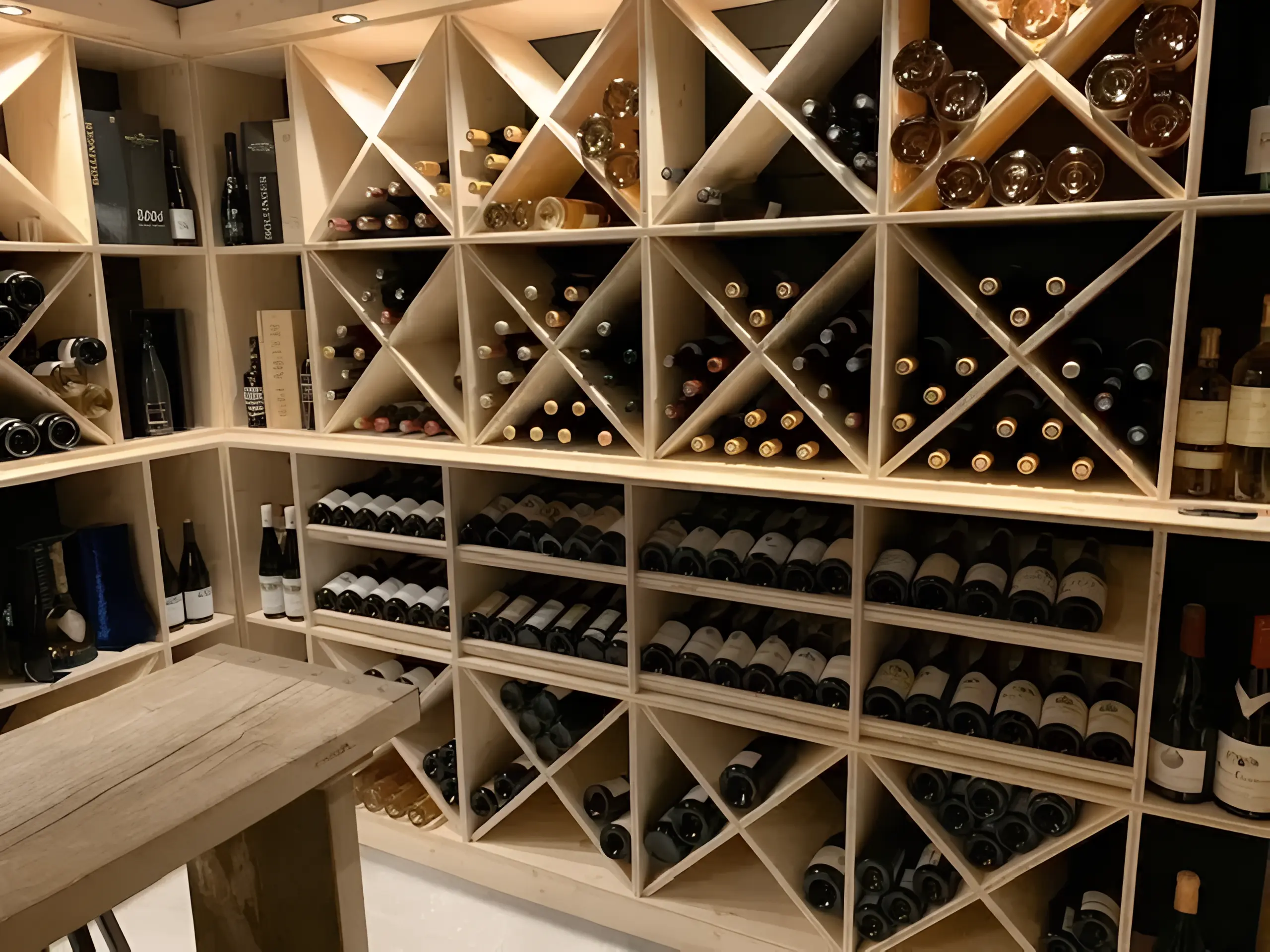 Cave chalet dans les Vosges - Finition mélèze traditionnelle